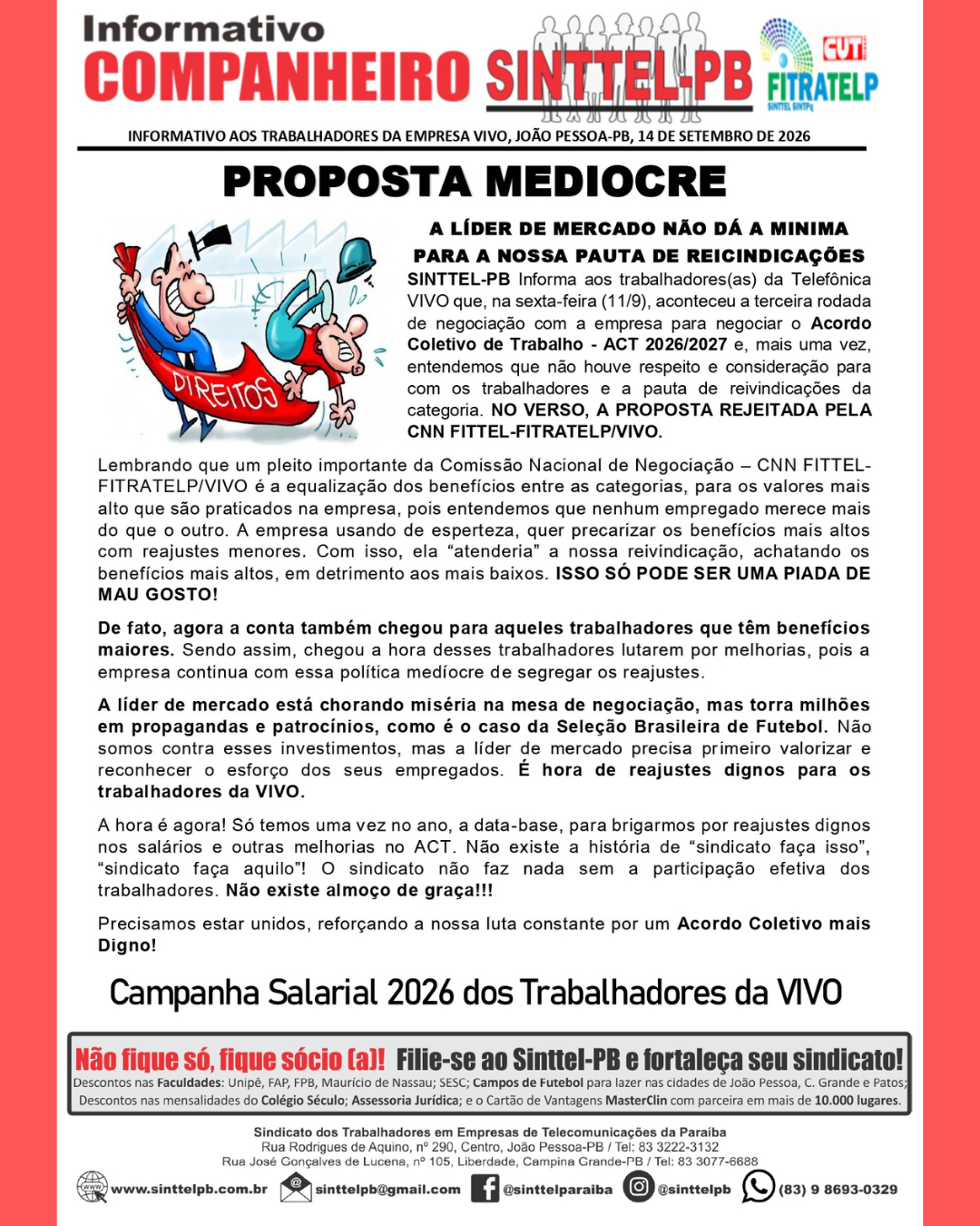 VIVO – Proposta Mediocre para o ACT-2026/2027