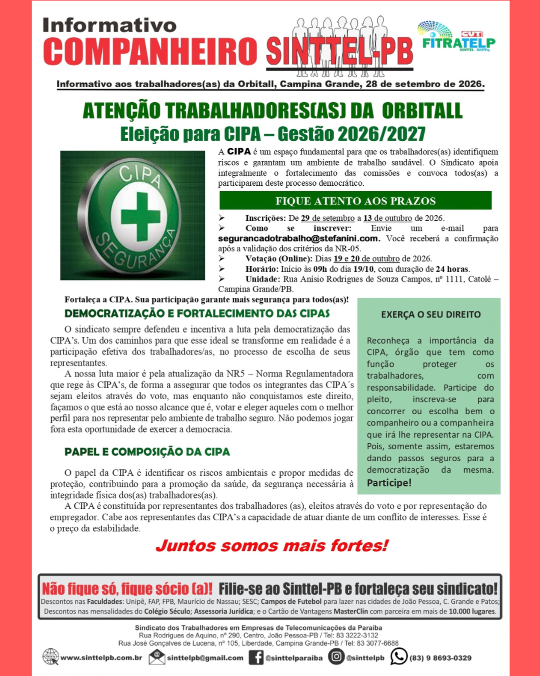 Orbitall – Eleição CIPA 2026/2027